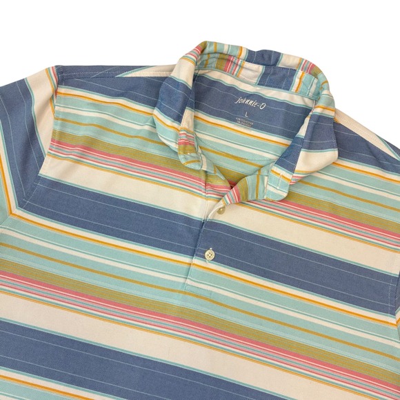 johnnie-O Other - Johnnie-O Polo Shirt Mens Large Blue Multi Striped Performance Stretch Golf Prep